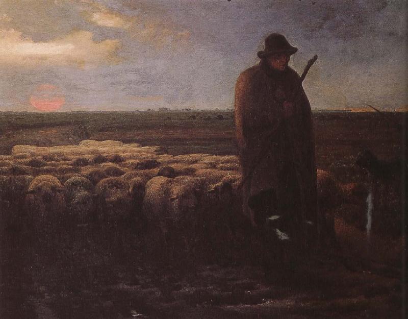 Jean Francois Millet Shepherden with his sheep oil painting image